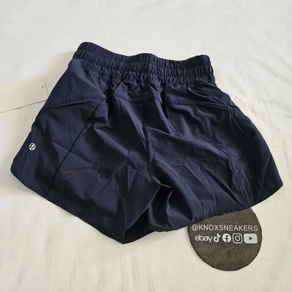 Lululemon Track That MR Short 5” Lined Navy Blue TRNV LW7AQES Women's Size 4 - Picture 4 of 5
